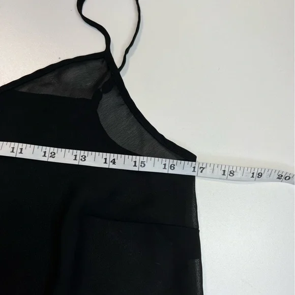 Y2K Sheer Black Cami Sleeveless Tank Top Size Medium - Picture 8 of 11